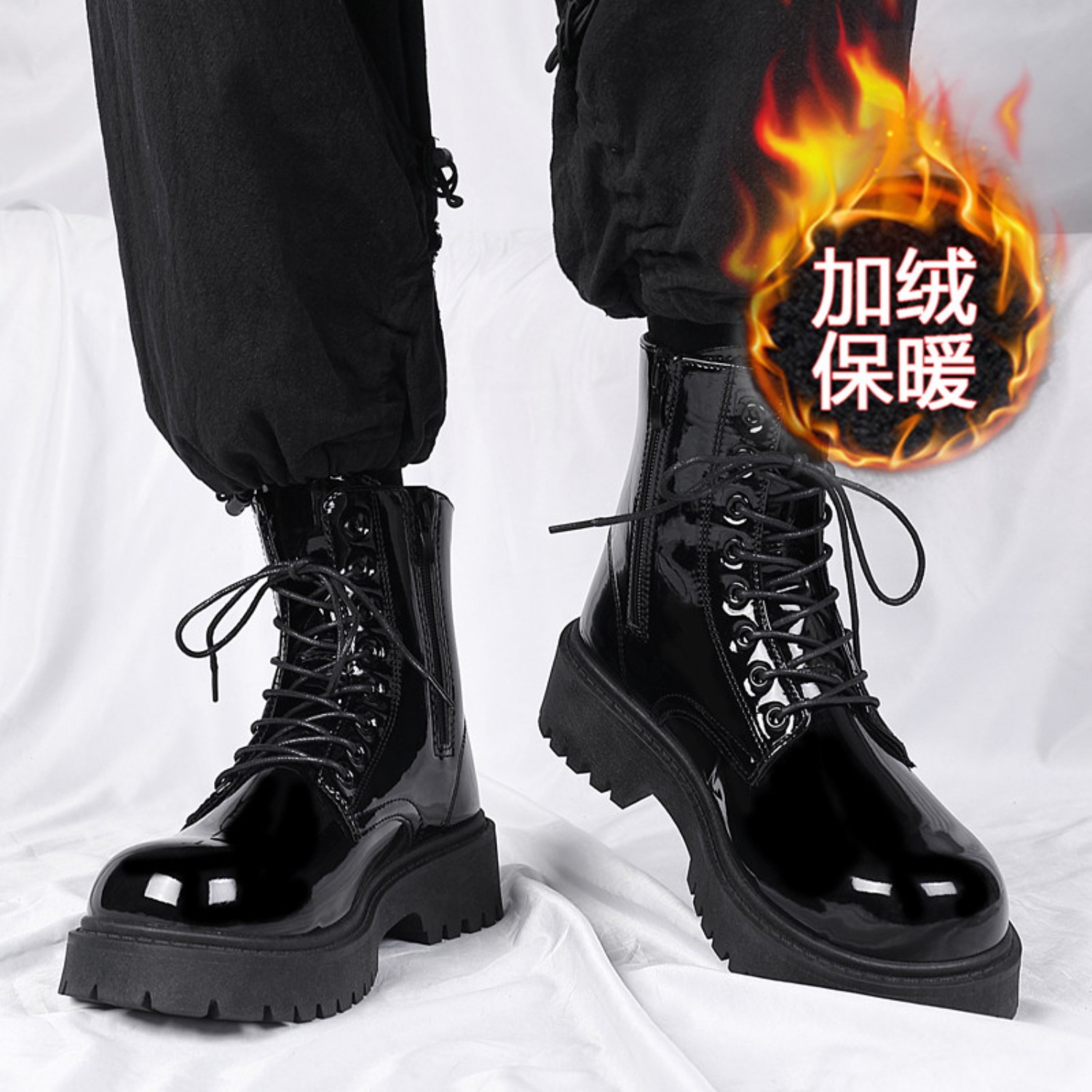 Men'S Shoes For Work - Warme, pluche hoge laarzen voor heren,