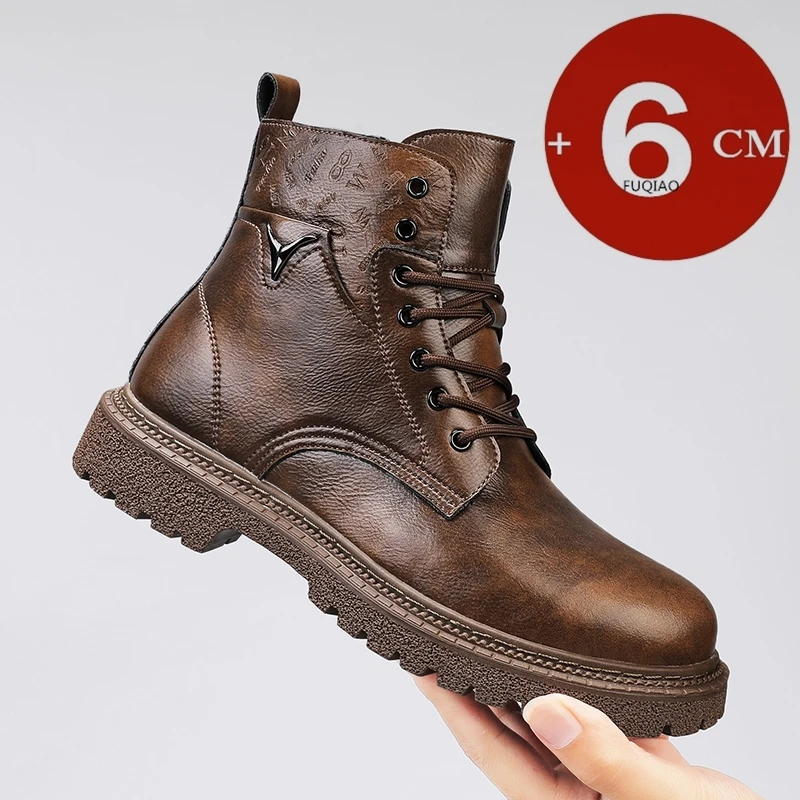 Men'S Shoes To Increase Height - 6 cm onzichtbare hoogte toenemende herenlaarzen