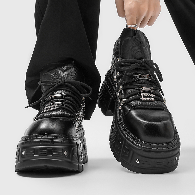 Men'S Shoes To Increase Height - Nieuwe Gothic Punk Heren Platform Schoenen