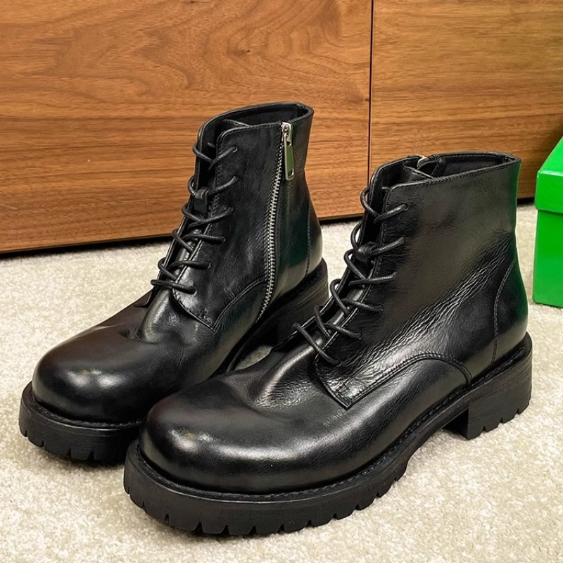 Men'S Shoes For Work - Britse mode heren enkellaarsjes echt leer