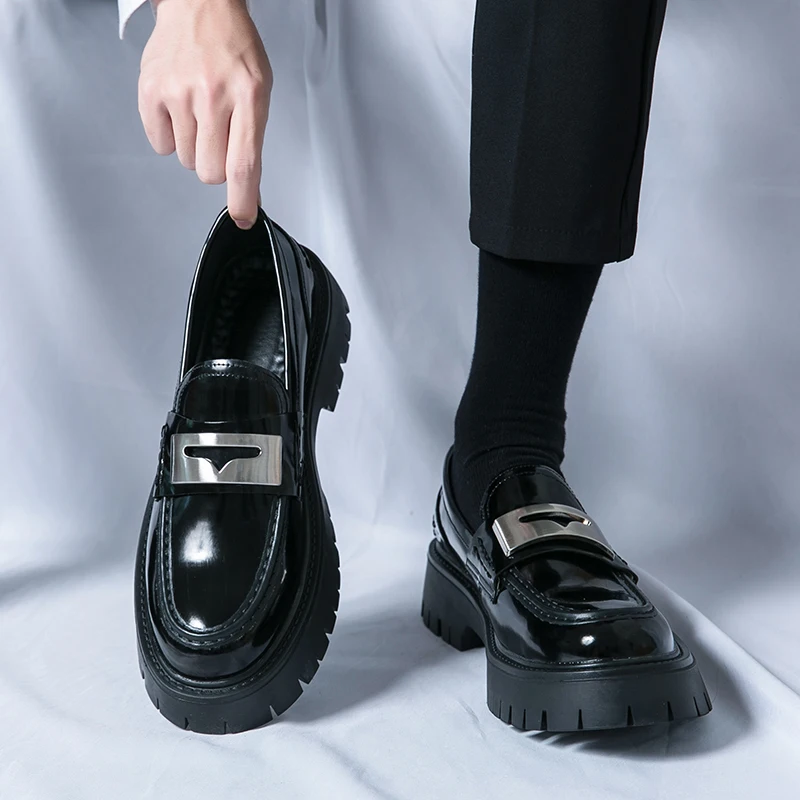 Men Shoes Prada - Platform nieuwe herenkleding lederen schoenen hoge