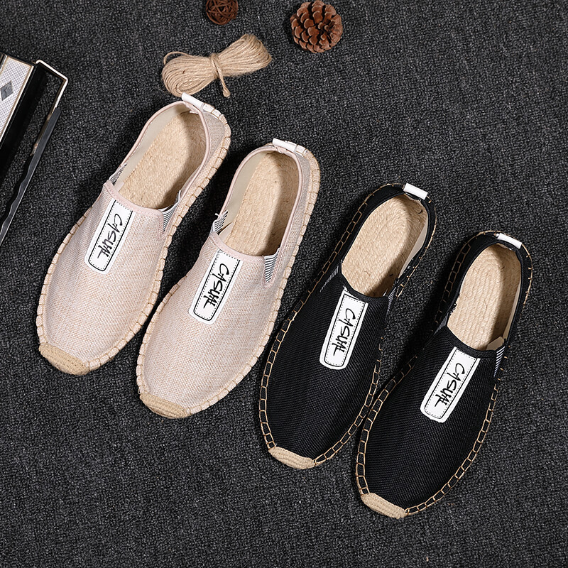 Loafer Slip On Men - Linnen Heren Casual Schoenen Loafers Heren