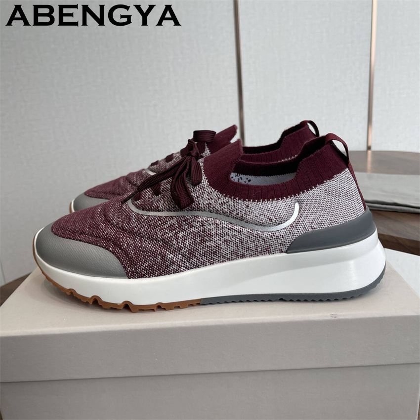 Loafer Slip On Men - Heren Nieuwe veelkleurige gebreide loafers Schoenen