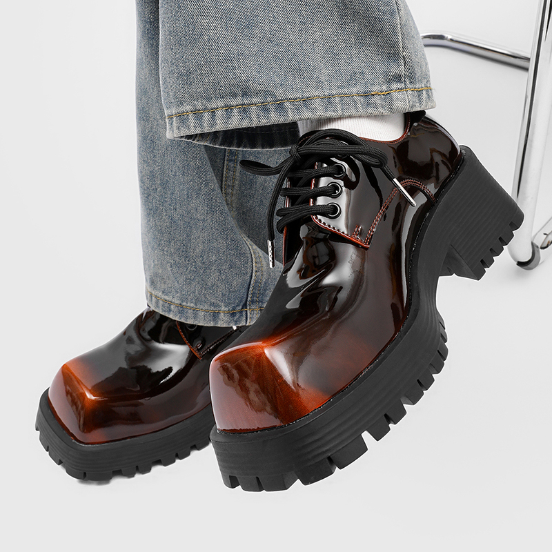 Leren herenschoenen met dikke  - Men Shoes For Office Work recensie en prijs
