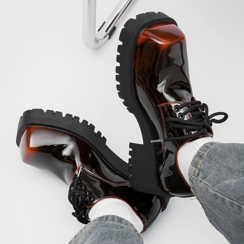 Leren herenschoenen met dikke  - Men Shoes For Office Work recensie en prijs